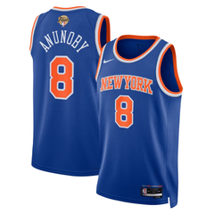 New York Knicks Royal Blue & Orange Finals Edition Basketball Jersey (Anunoby)