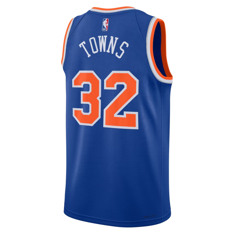 New York Knicks Royal Blue & Orange Icon Edition Basketball Jersey (Towns)