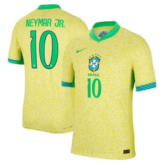 Neymar Jr. Brazil National Team Nike 2024 Home Match Authentic Player Jersey – Yellow