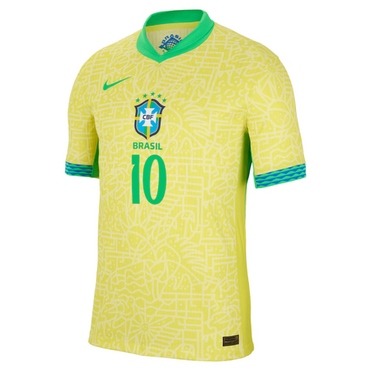 Neymar Jr. Brazil National Team Nike 2024 Home Match Authentic Player Jersey – Yellow
