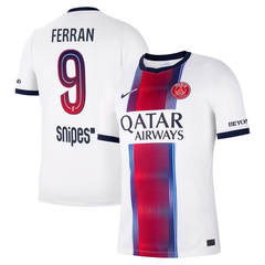 Paris Style White & Red-Blue Vertical Fade Soccer Jersey (Ferran)