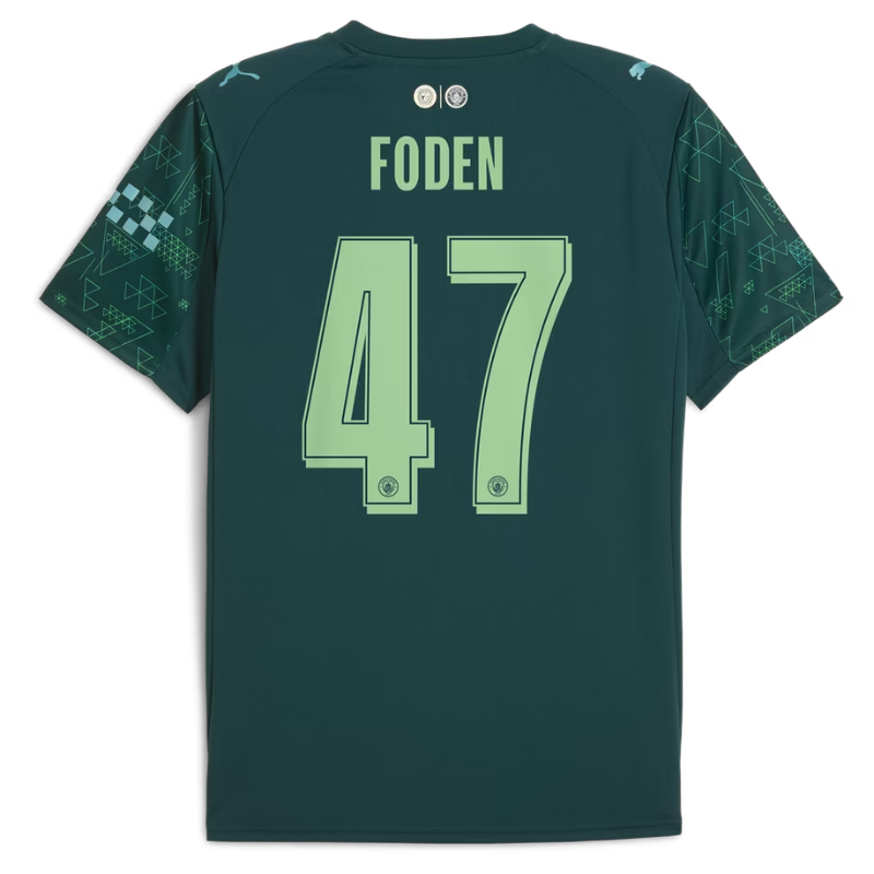 Phil Foden Manchester City FC 2025/26 Fourth Jersey - Green