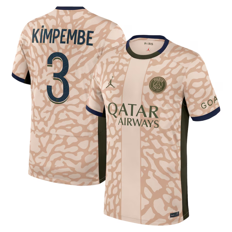 Presnel Kimpembe Paris Saint-Germain Jordan Brand 2023/24 Fourth Stadium Player Jersey – Tan Jordan Brand