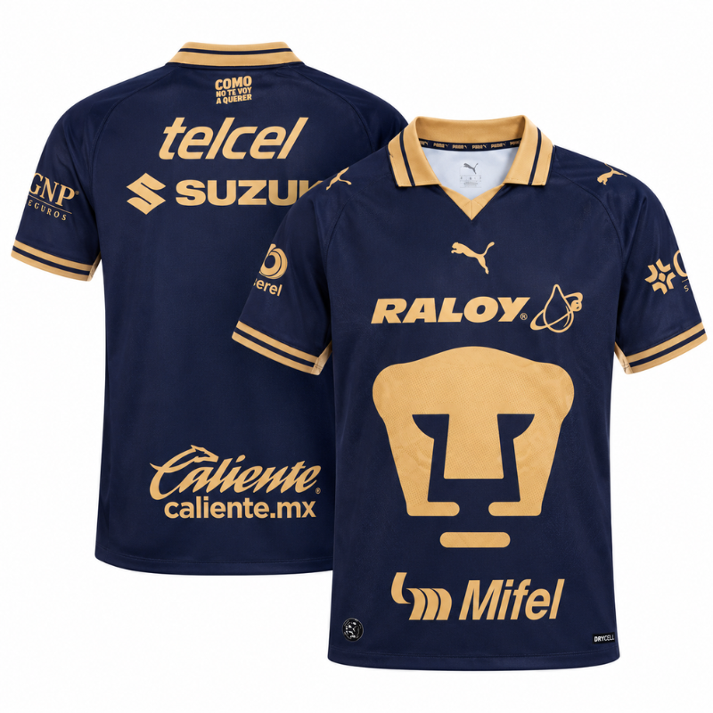 Pumas UNAM Navy & Gold Soccer Jersey 26/27 (Navy)