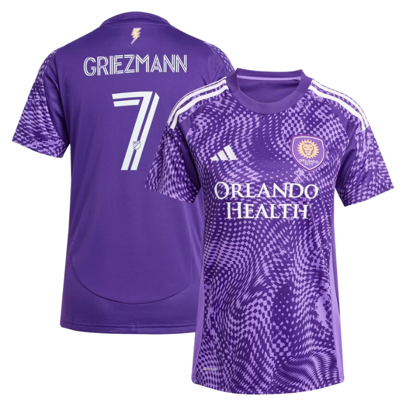 Purple & White Patterned Performance Football Jersey – Premium Custom Soccer Shirt (Griezmann)