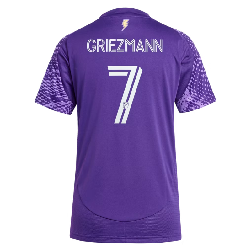 Purple & White Patterned Performance Football Jersey – Premium Custom Soccer Shirt (Griezmann)