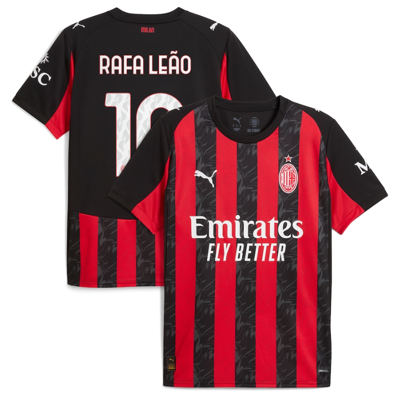 Rafael Leão AC Milan Puma 2025/26 Home Player Jersey - Red Puma