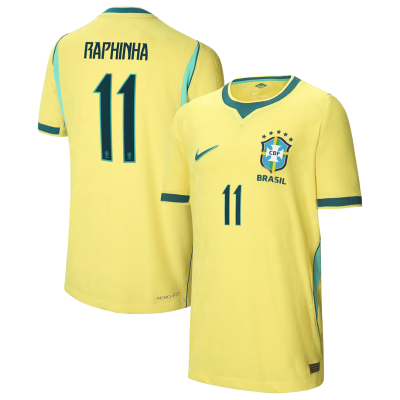 Raphinha Brazil National Team Nike 2026 Home Match Jersey - Yellow