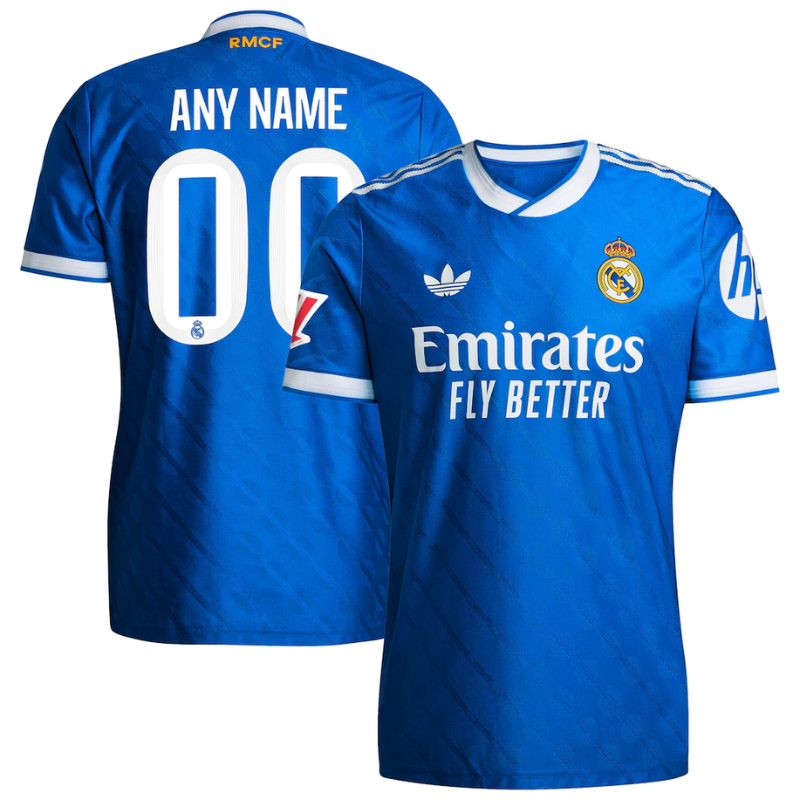 Real Madrid adidas 2025/26 Third Authentic Custom Jersey - Blue Adidas