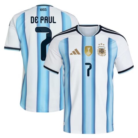 Rodrigo De Paul Argentina National Team adidas 2026 Home Authentic Jersey - White