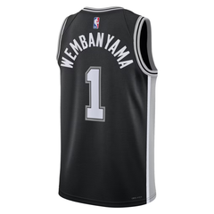 San Antonio Spurs Black & Silver Icon Edition Basketball Jersey (Wembanyama)