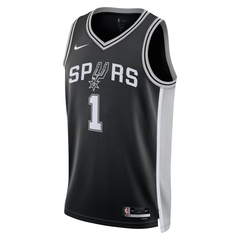 San Antonio Spurs Black & Silver Icon Edition Basketball Jersey (Wembanyama)