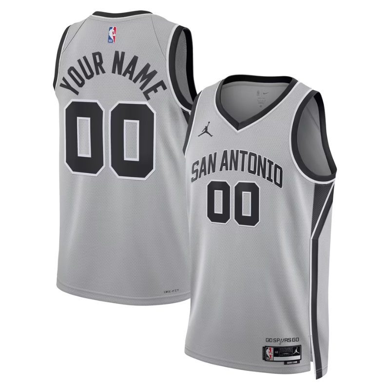 San Antonio Spurs Silver & Black Statement Edition Basketball Jersey