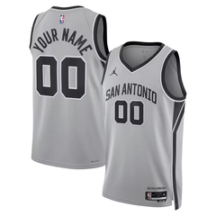 San Antonio Spurs Silver & Black Statement Edition Basketball Jersey