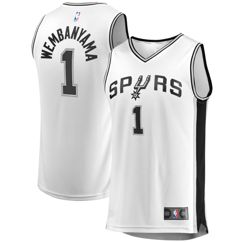 San Antonio Spurs White & Black Association Edition Basketball Jersey (Wembanyama)