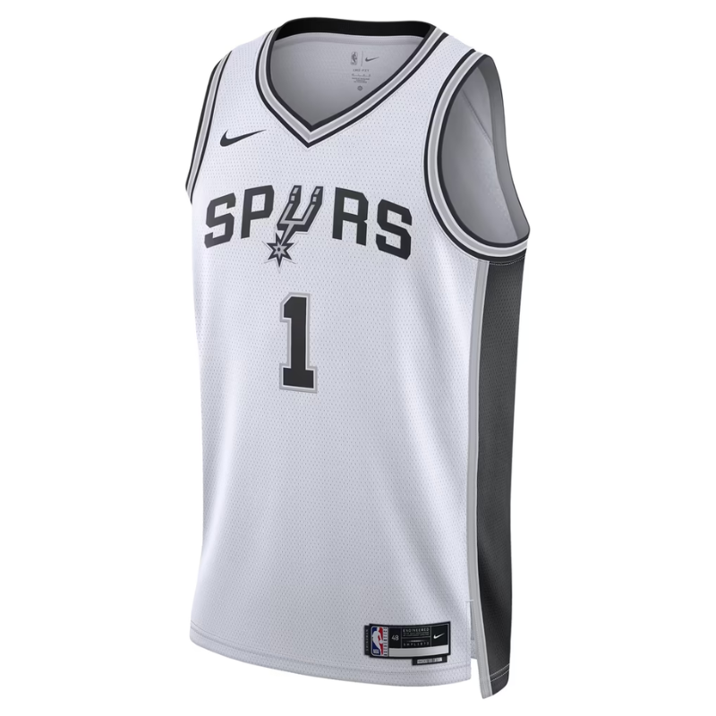 San Antonio Spurs White & Silver Association Edition Basketball Jersey (Wembanyama)