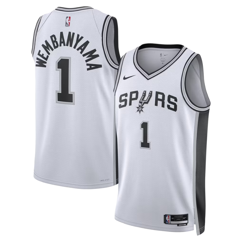 San Antonio Spurs White & Silver Association Edition Basketball Jersey (Wembanyama)