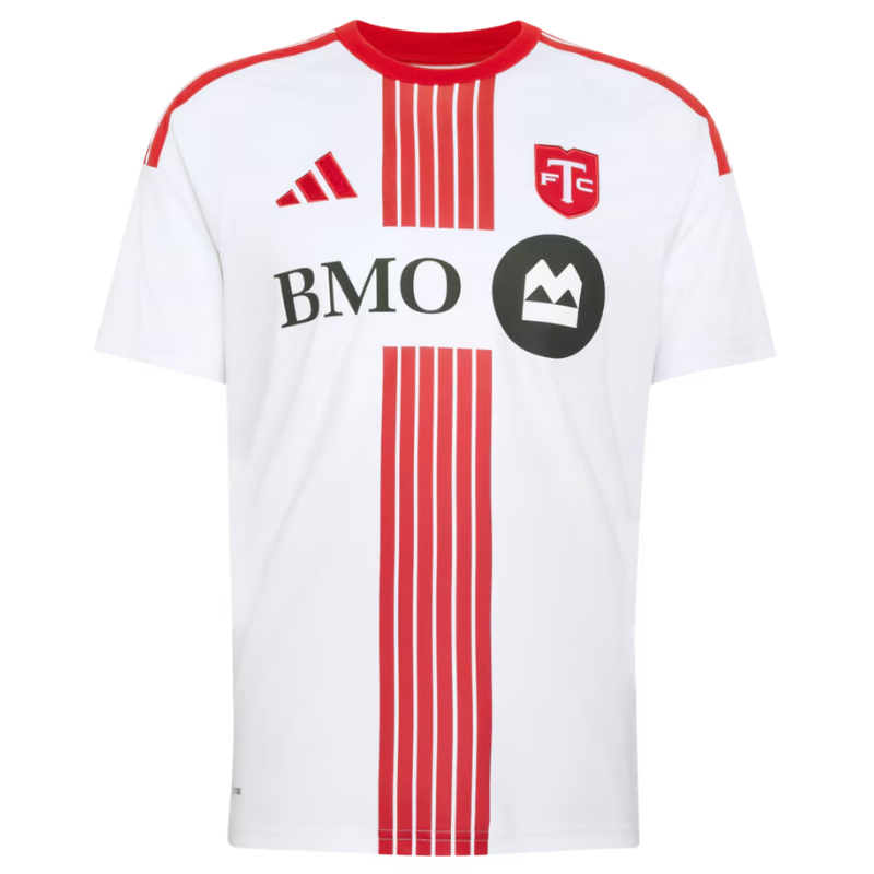 Toronto Style White & Red Customizable Soccer Jersey