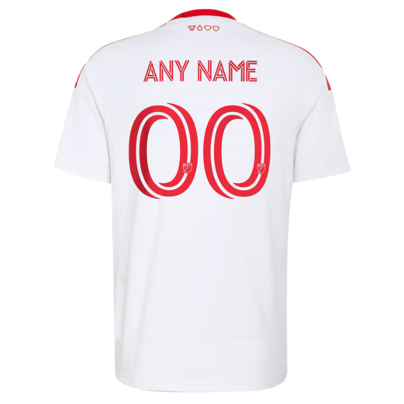 Toronto Style White & Red Customizable Soccer Jersey