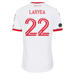 Toronto Style White & Red Vertical Multi-Stripe Soccer Jersey (Laryea)