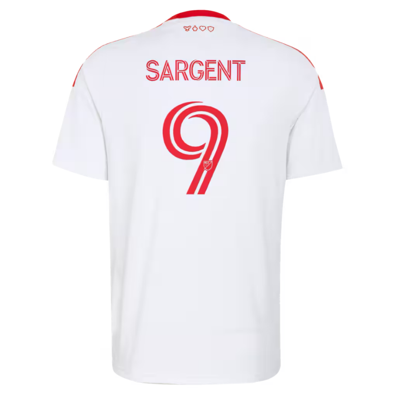 Toronto Style White & Red Vertical Stripe Soccer Jersey (Sargent)