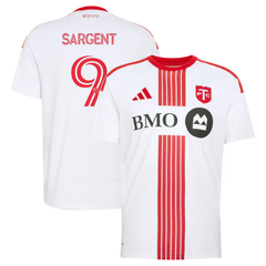 Toronto Style White & Red Vertical Stripe Soccer Jersey (Sargent)