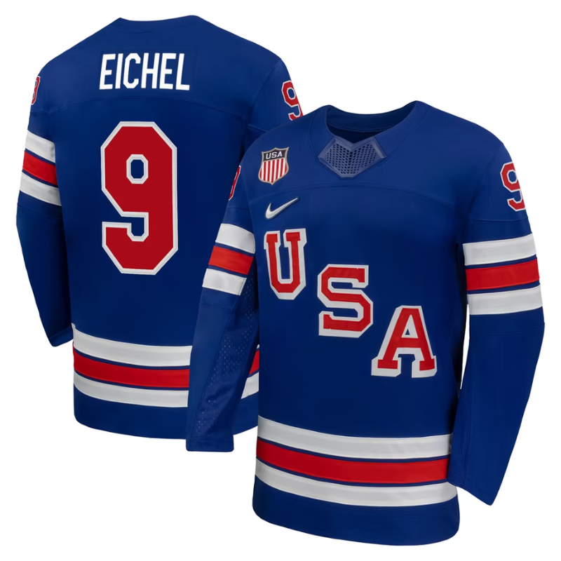 USA Royal Blue Hockey Jersey (EICHEL 9)