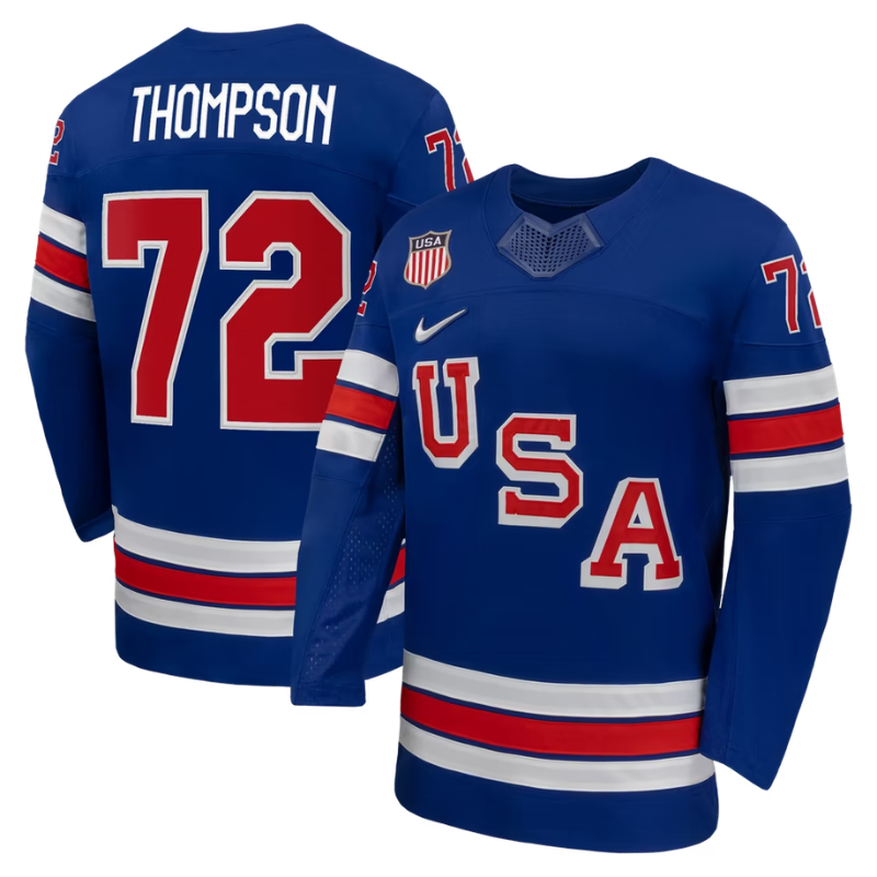 USA Royal Blue Hockey Jersey (THOMPSON)