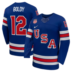 USA White, Blue & Red Hockey Jersey (Boldy)