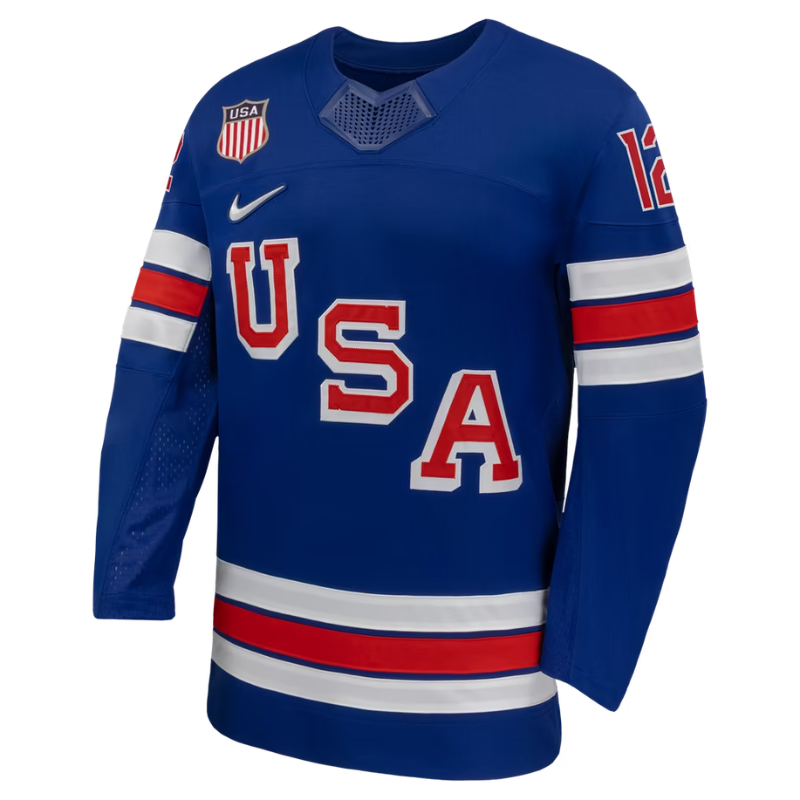 USA White, Blue & Red Hockey Jersey (Boldy)