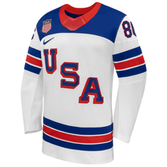 USA White, Blue & Red Hockey Jersey (LARKIN)