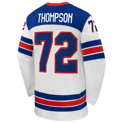USA White, Blue & Red Hockey Jersey (THOMPSON)