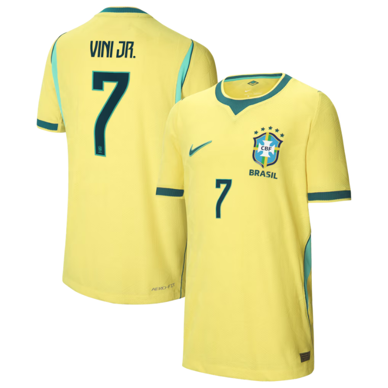 Vini Jr. Brazil National Team Nike 2026 Home Match Jersey - Yellow