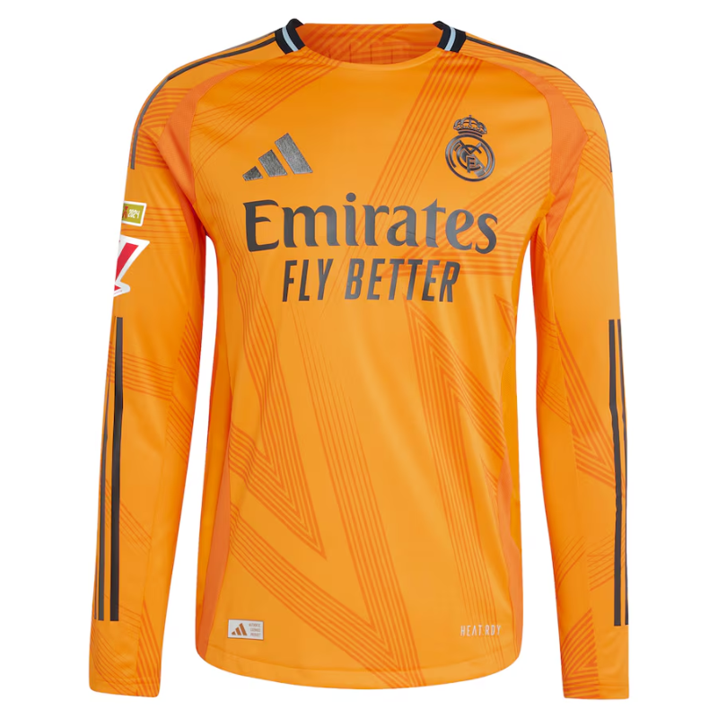 Vini Jr. Real Madrid adidas 2024/25 Away Long Sleeve Player Jersey - Orange Adidas