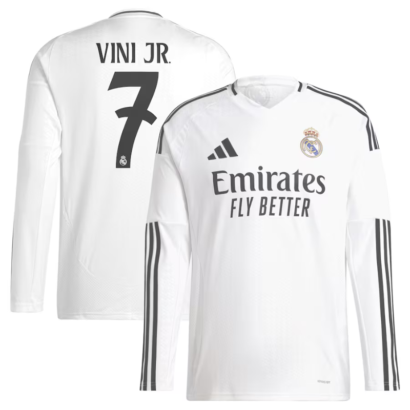 Vini Jr. Real Madrid adidas 2024/25 Home Long Sleeve Player Jersey - White Adidas