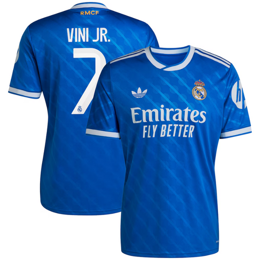Vinicius Junior Real Madrid adidas 2025/26 Third Player Jersey - Blue Adidas