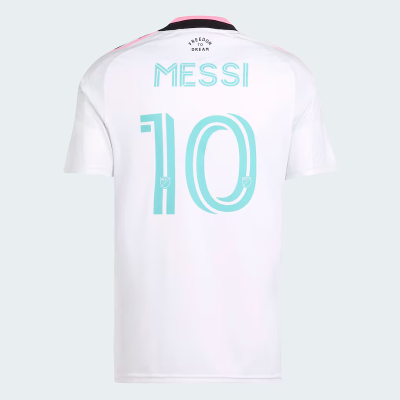 White, Pink & Cyan Performance Football Jersey – Premium Custom Soccer Shirt (Messi)