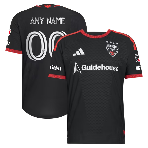 adidas D.C. United 2026 Black-and-Red Authentic Custom Jersey