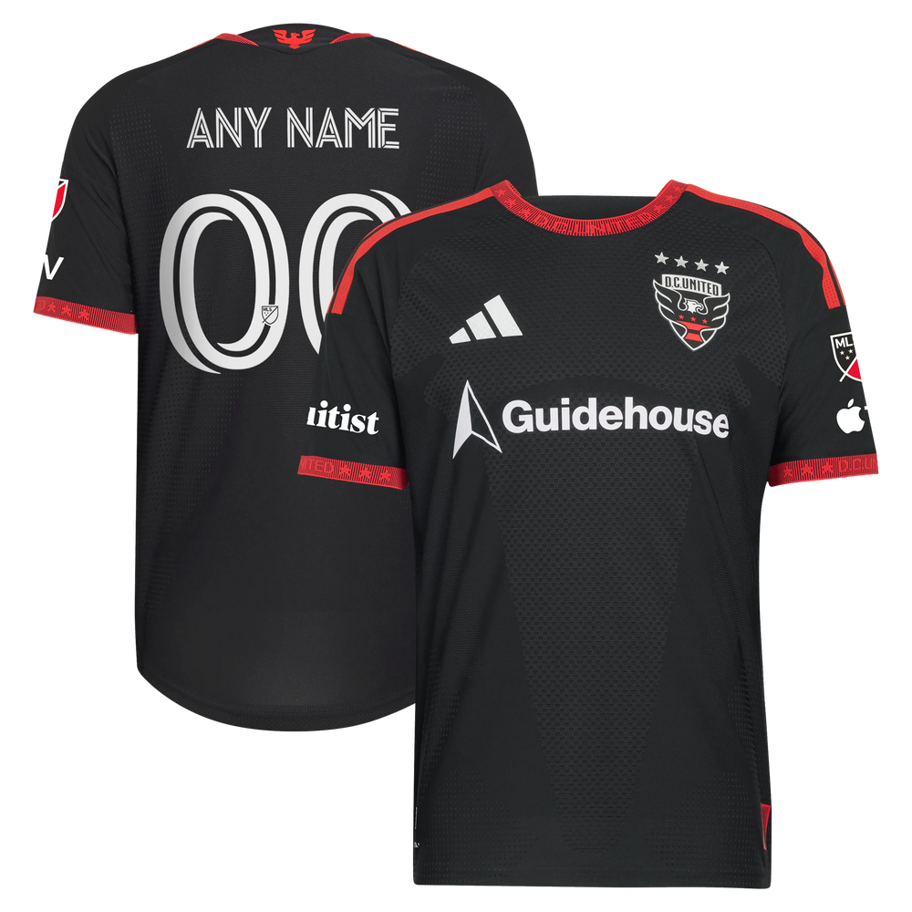 adidas D.C. United 2026 Black-and-Red Authentic Custom Jersey