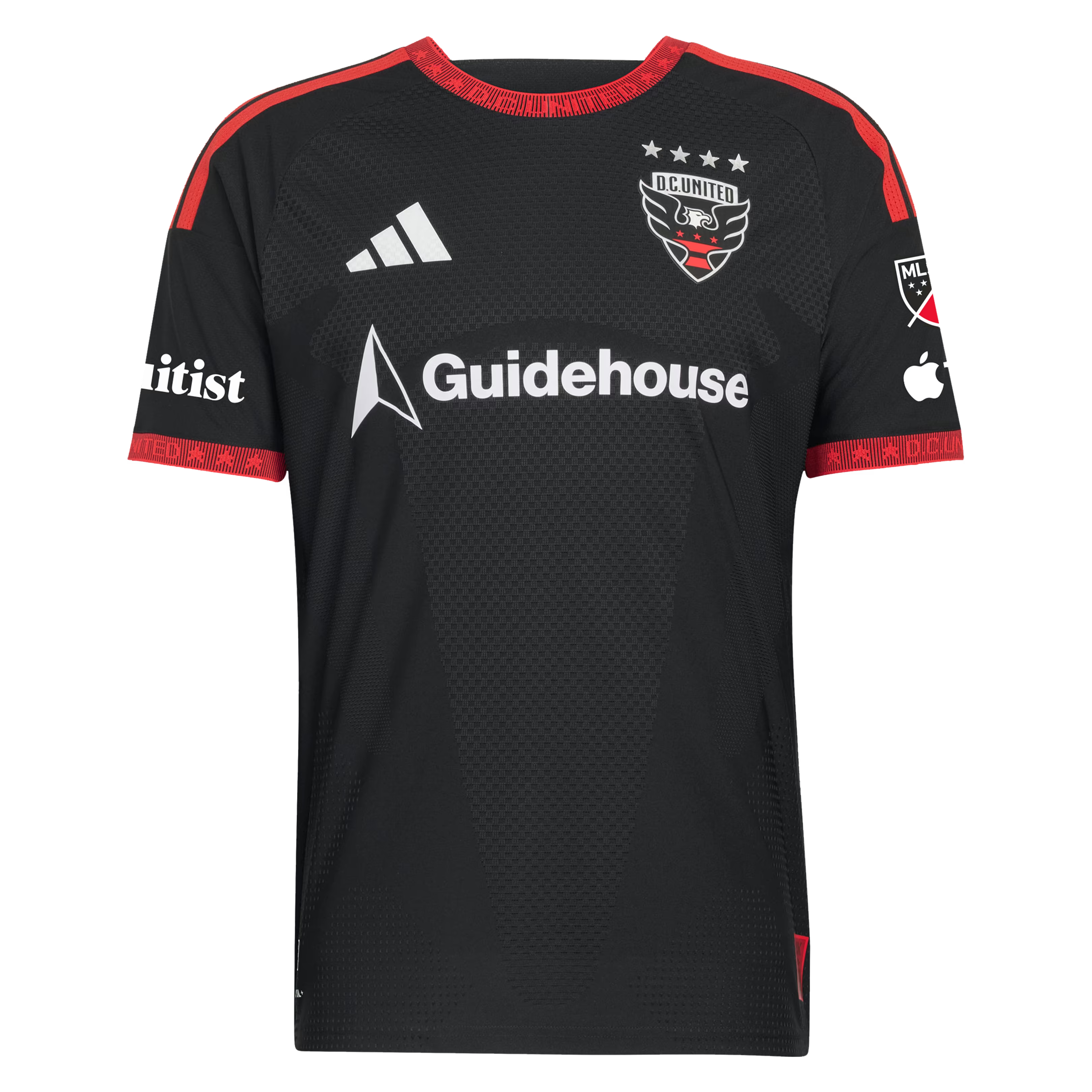 adidas D.C. United 2026 Black-and-Red Authentic Custom Jersey