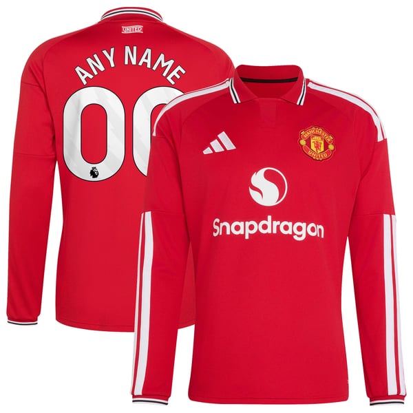 Adidas Manchester United 2026/27 Home Replica Long Sleeve Custom Jersey