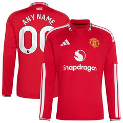 Adidas Manchester United 2026/27 Home Replica Long Sleeve Custom Jersey