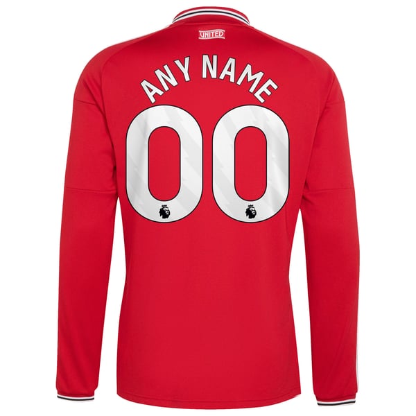 Adidas Manchester United 2026/27 Home Replica Long Sleeve Custom Jersey