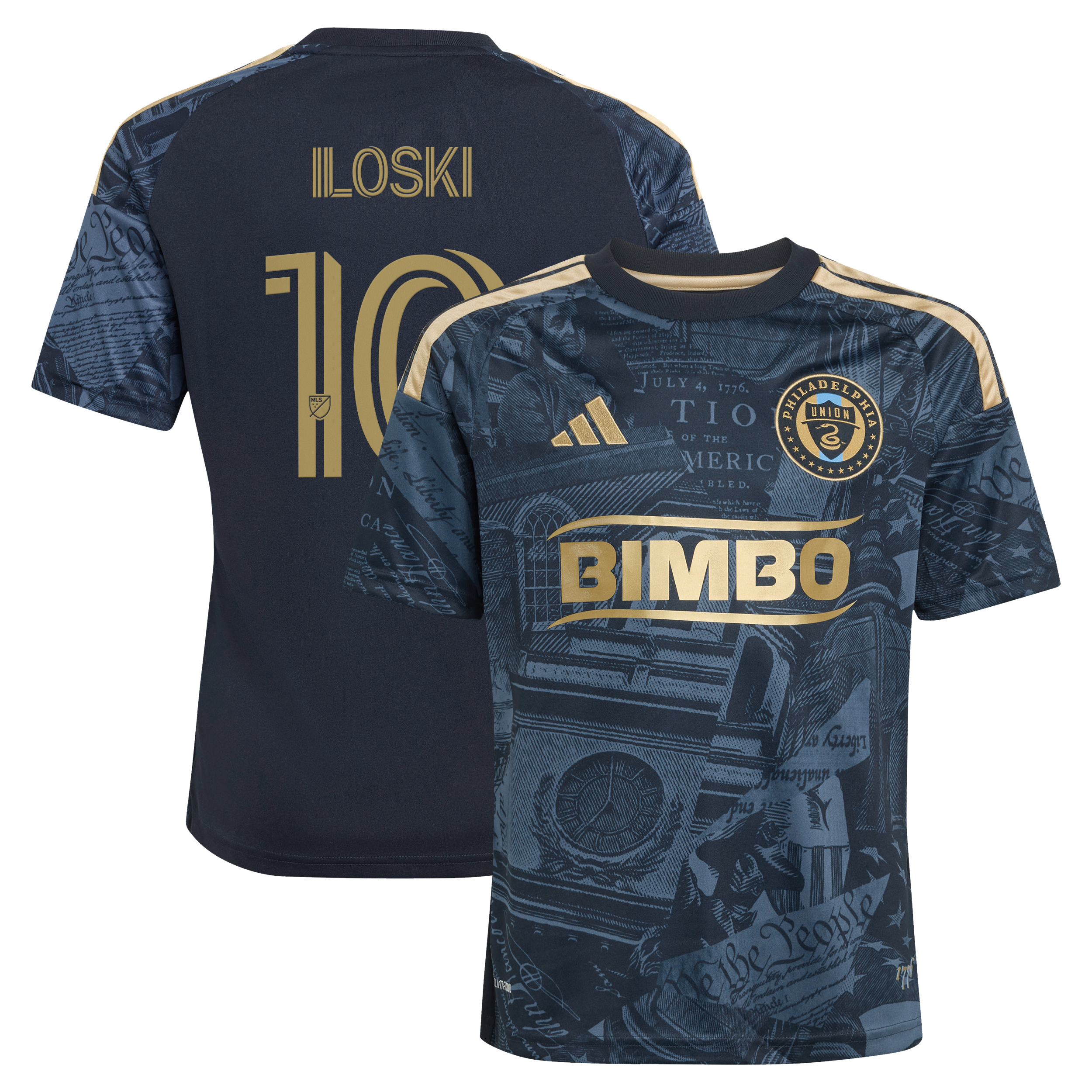 adidas Milan Iloski Philadelphia Union Youth 2026 1776 Kit Replica Jersey
