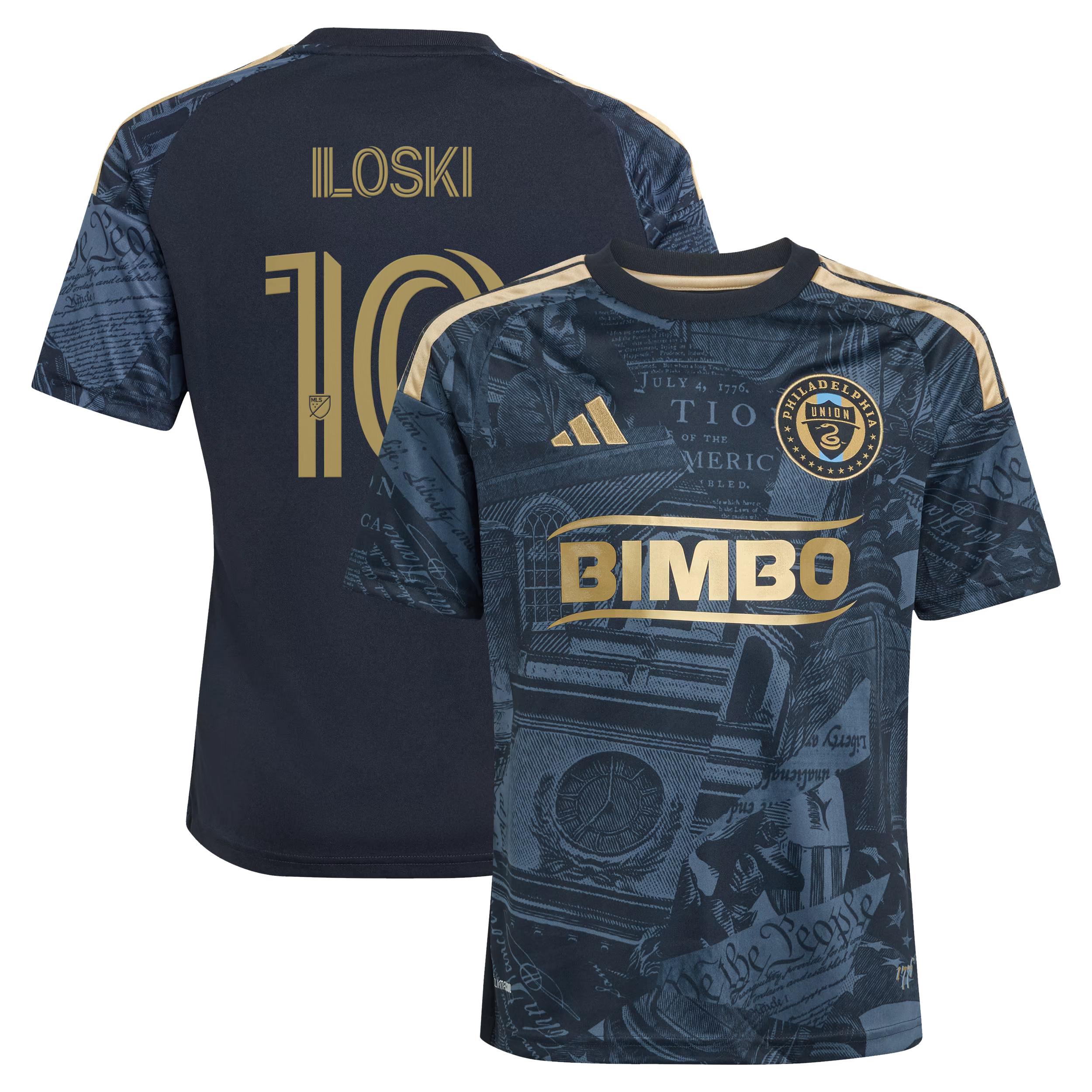 adidas Milan Iloski Philadelphia Union Youth 2026 1776 Kit Replica Jersey