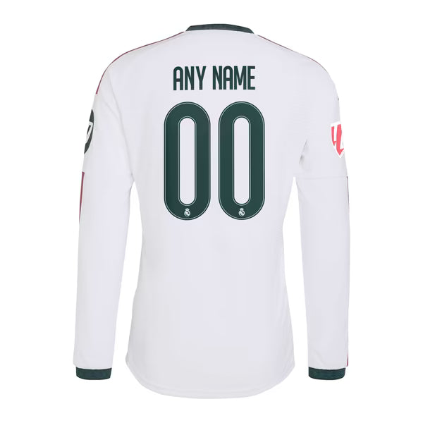 adidas Real Madrid 2026/27 Home Authentic Custom Long Sleeve Jersey