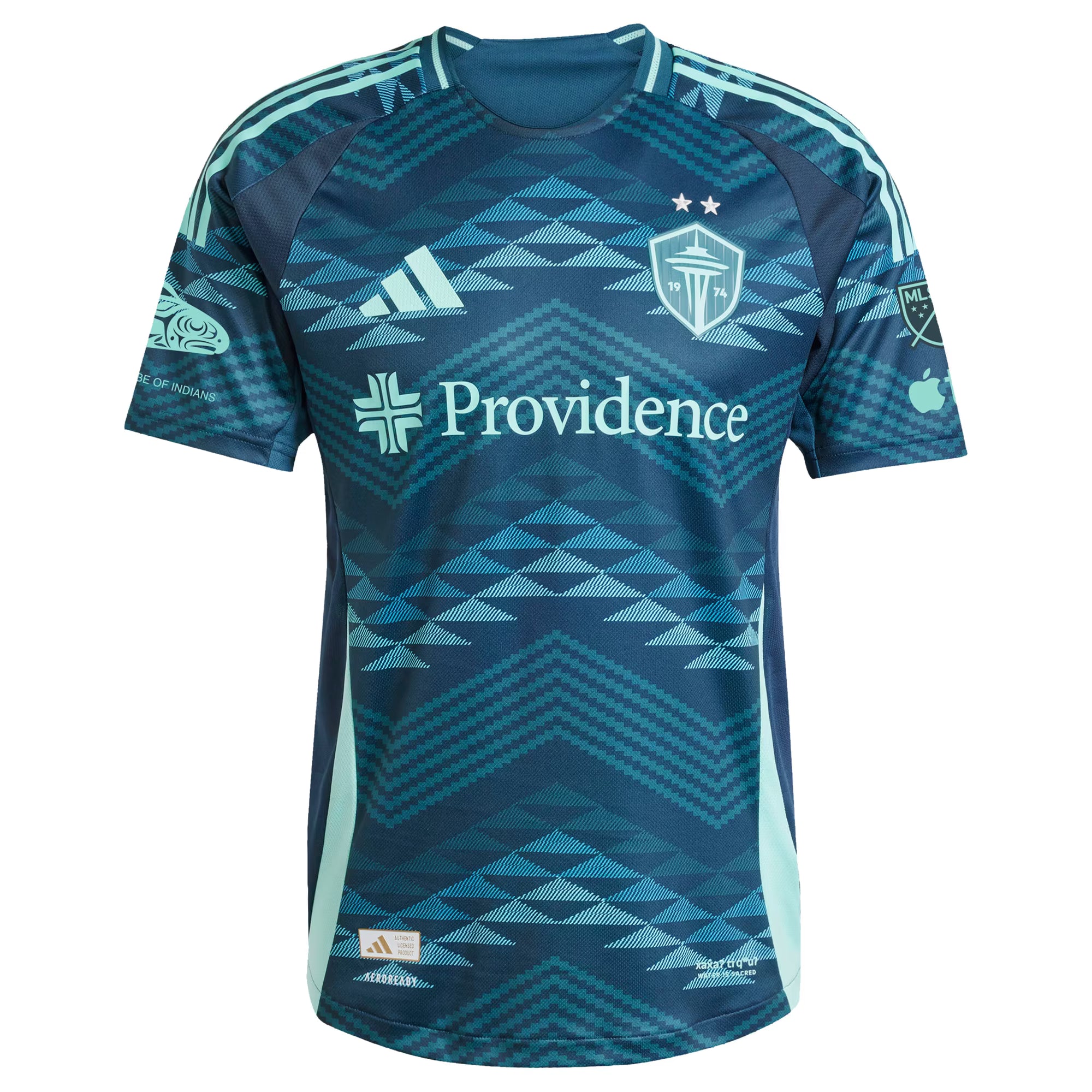 adidas Seattle Sounders FC 2025 Salish Sea Authentic Custom Jersey