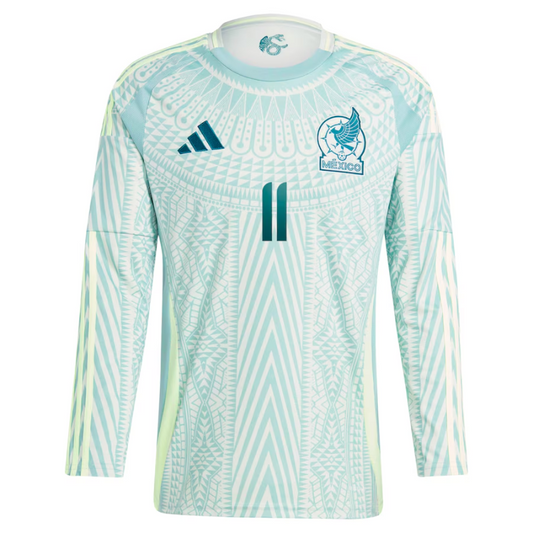 Adidas Santiago Giménez Mexico National Team Green 2024 Away Player Long Sleeve Jersey - Adidas (Copy)