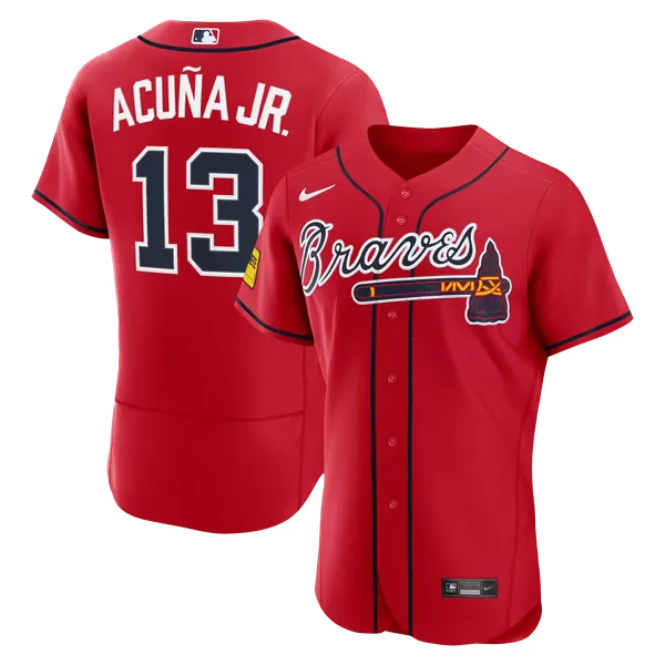 Atlanta Braves Red Alternate Jersey (Ronald Acuña Jr.)