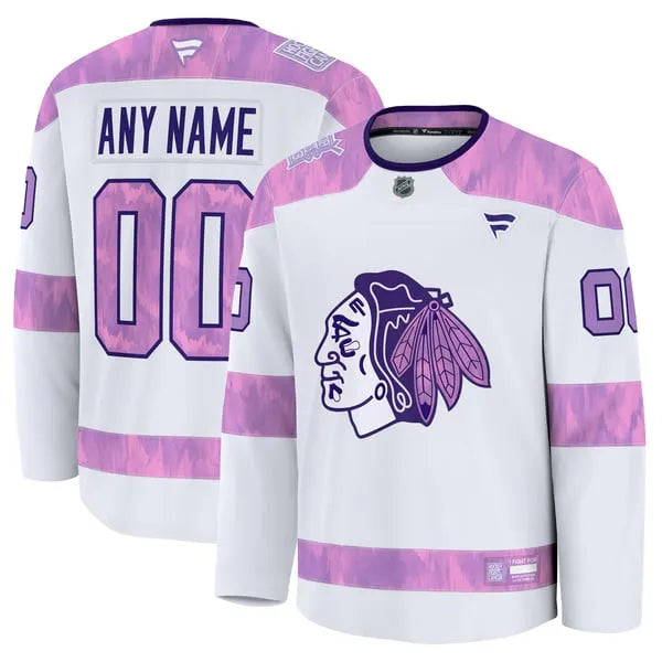 Fanatics Chicago Blackhawks Hockey Fights Cancer Custom Practice Jersey